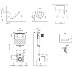 Унитаз с инсталляцией AM.PM INSPIRE V2.0 IS450A38.50A1700